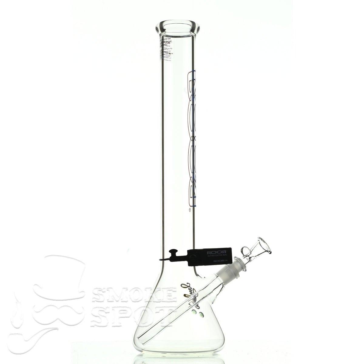 Roor Beaker 18 inch P-D blue red outline #2 - Smoke Spot Smoke Shop