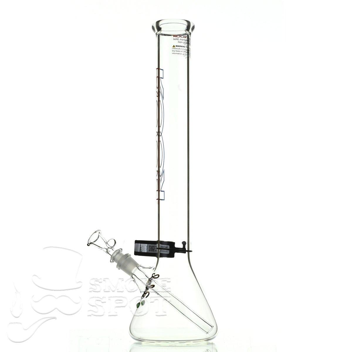 Roor Beaker 18 inch P-D blue red outline #2 - Smoke Spot Smoke Shop