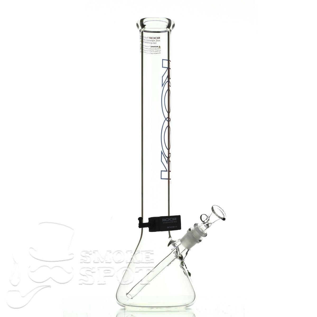 Roor Beaker 18 inch P-D blue red outline #2 - Smoke Spot Smoke Shop
