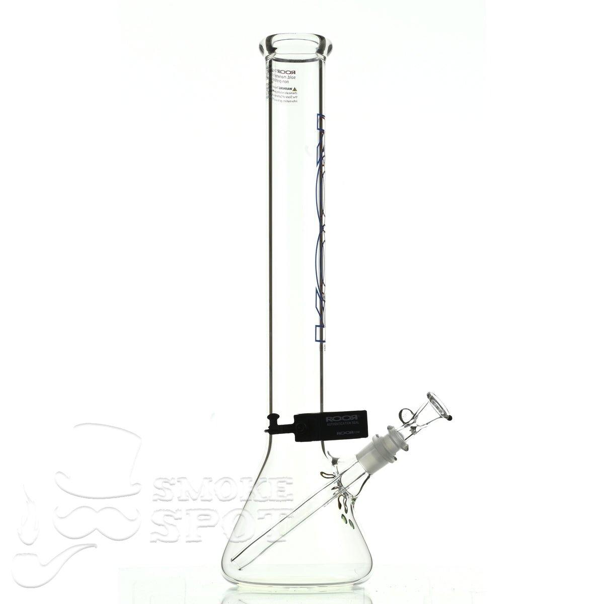 Roor Beaker 18 inch P-D blue red outline #2 - Smoke Spot Smoke Shop