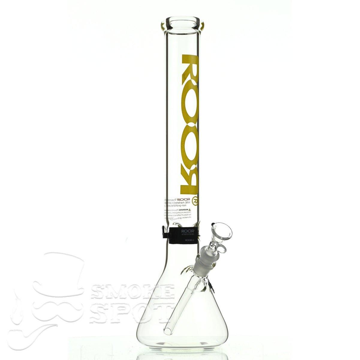 Close-up of ice catcher on Roor Beaker 18 inch yellow glass bong - Smoke Spot