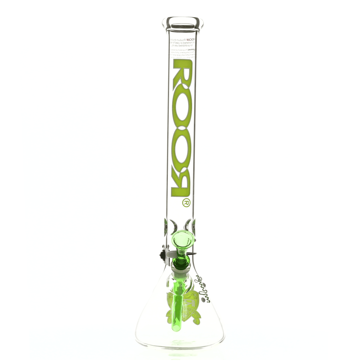ROOR Intro Collector 18 inch Beaker 455 Green and White Premium Scientific Glass Waterpipe