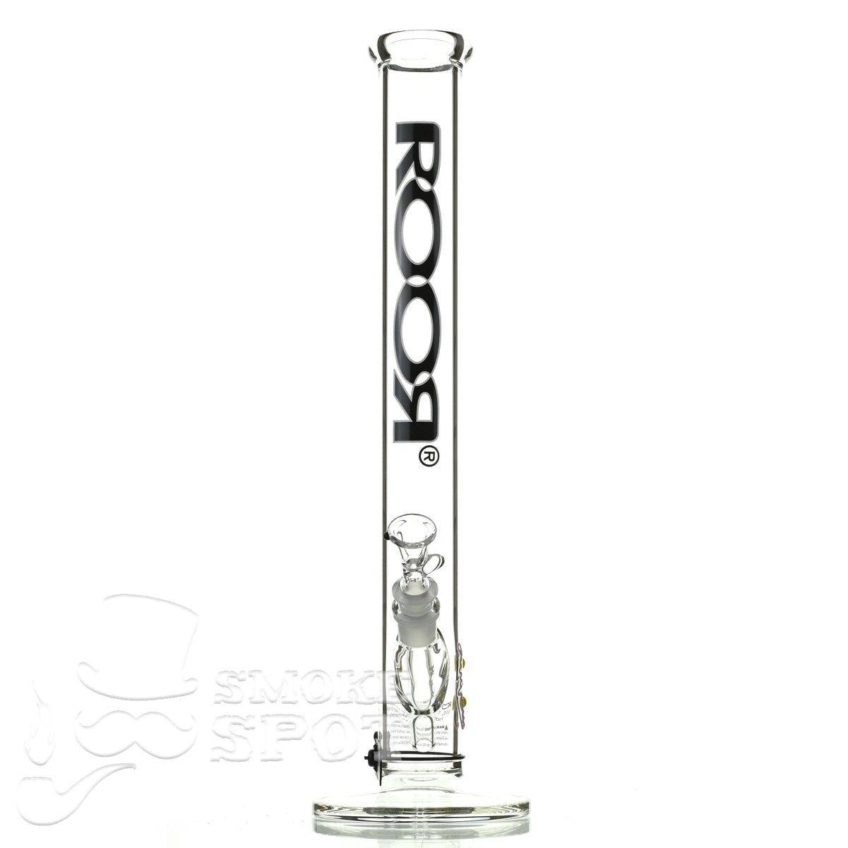 Roor Straight Tube 18 inch P-D Black White Premium Scientific Glass Waterpipe