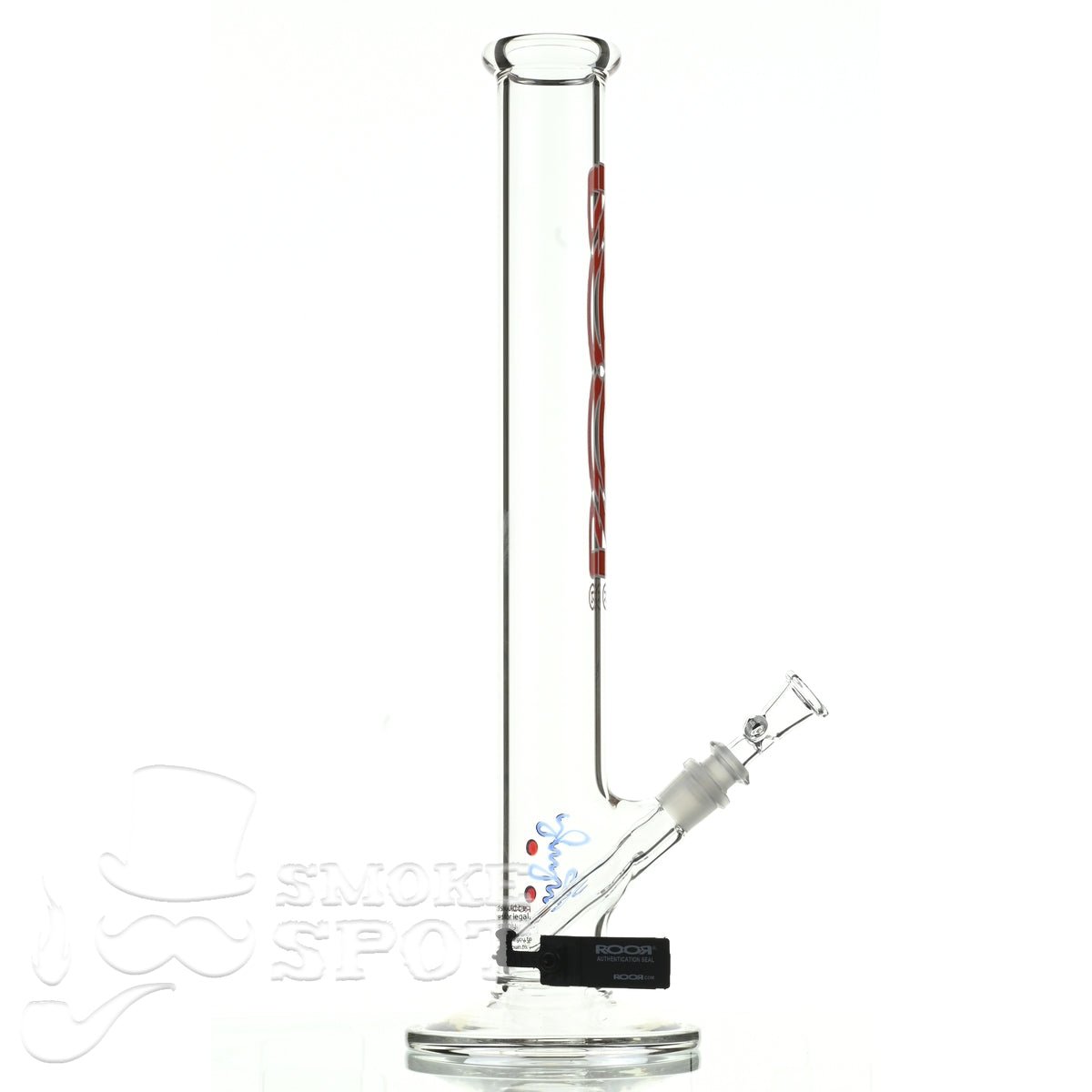 Roor Straight Tube 18 inch P-D red white - Smoke Spot Smoke Shop