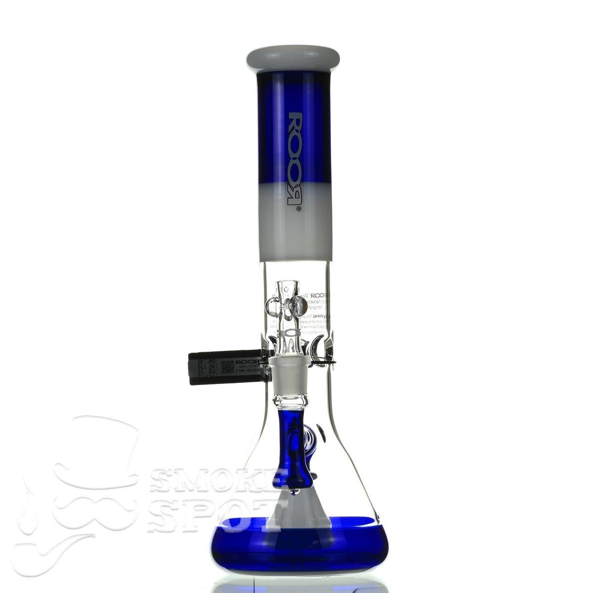 ROOR tech glass beaker 14 inch 50 x 5 blue & white - Smoke Spot Smoke Shop