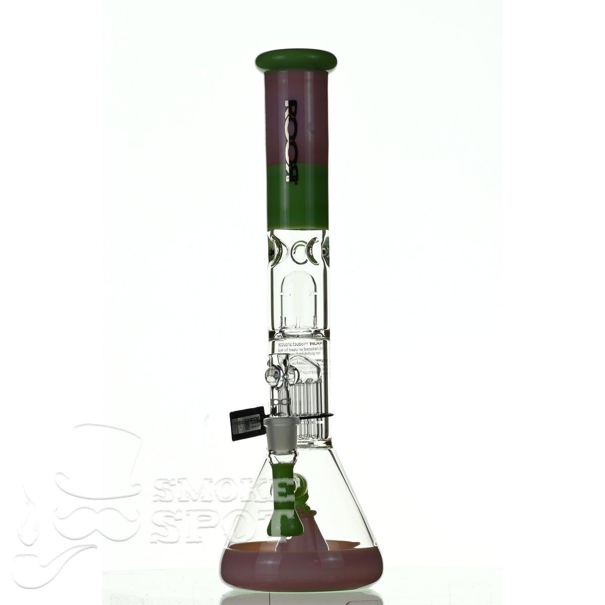 ROOR tech glass fixed 18 inch 50x5 straight pink green - Smoke Spot Smoke Shop
