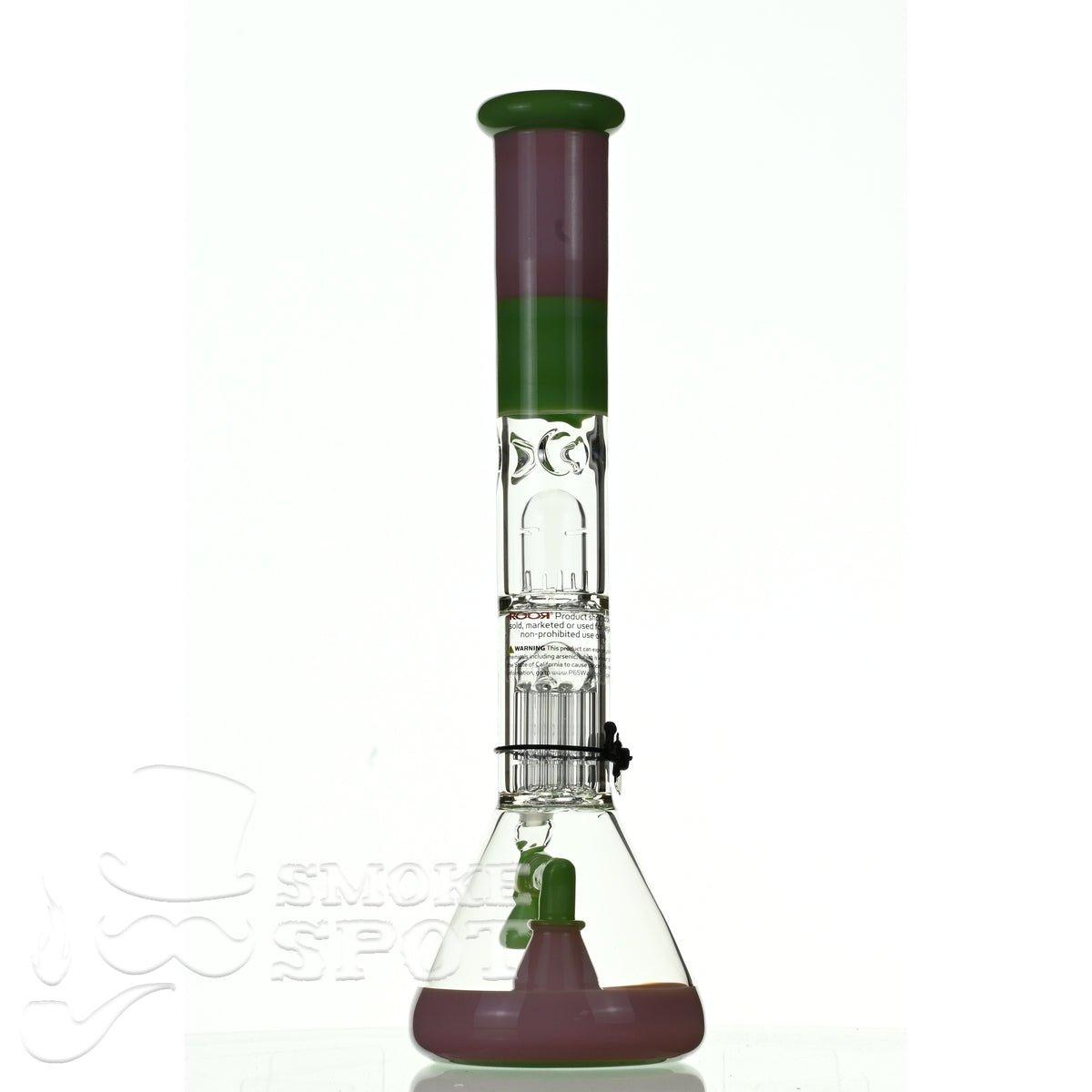 ROOR tech glass fixed 18 inch 50x5 straight pink green - Smoke Spot Smoke Shop