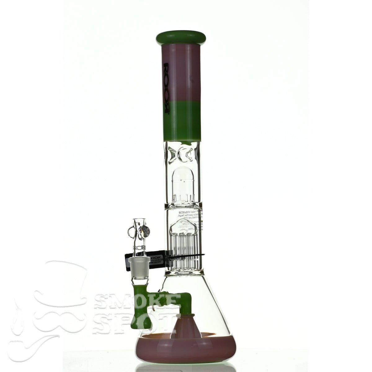 ROOR tech glass fixed 18 inch 50x5 straight pink green - Smoke Spot Smoke Shop