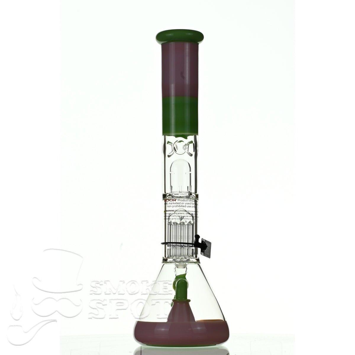 ROOR tech glass fixed 18 inch 50x5 straight pink green - Smoke Spot Smoke Shop