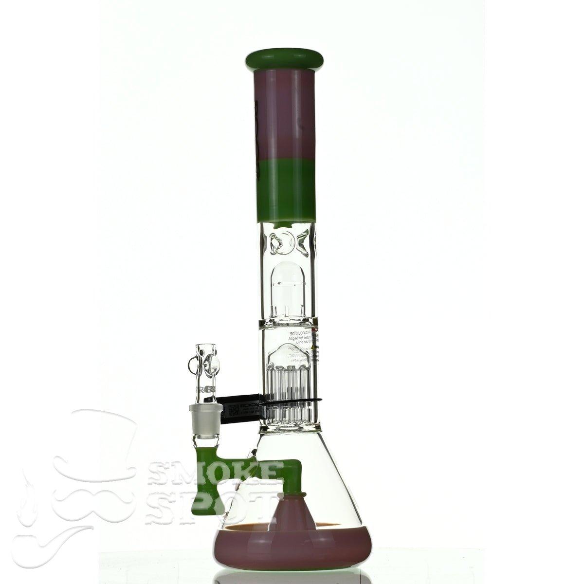 ROOR tech glass fixed 18 inch 50x5 straight pink green - Smoke Spot Smoke Shop