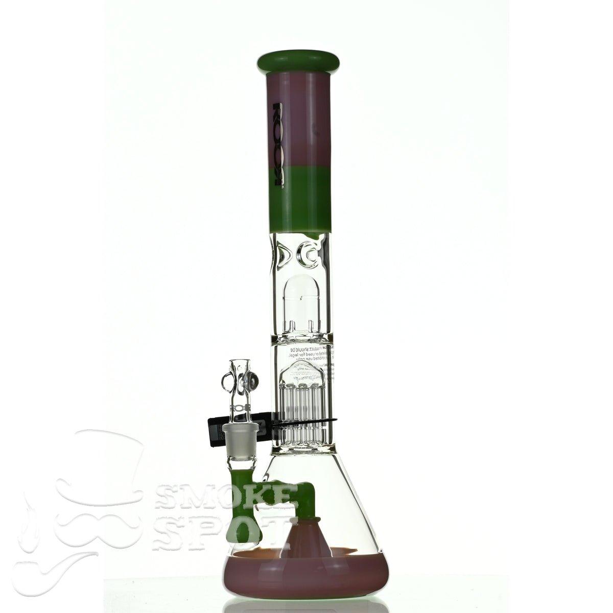ROOR tech glass fixed 18 inch 50x5 straight pink green - Smoke Spot Smoke Shop