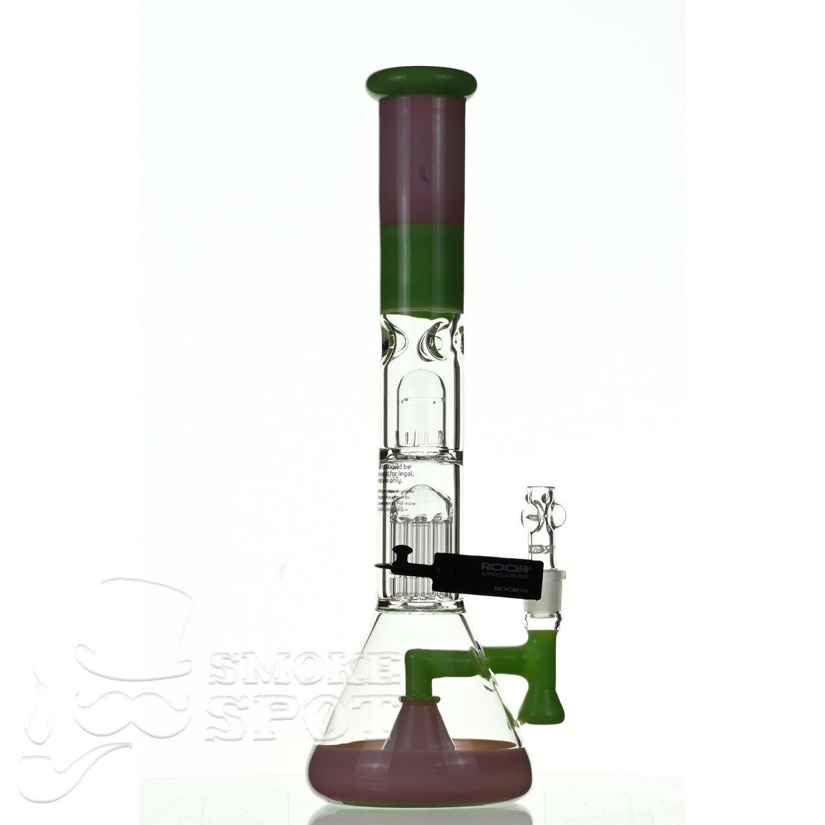 ROOR tech glass fixed 18 inch 50x5 straight pink green - Smoke Spot Smoke Shop