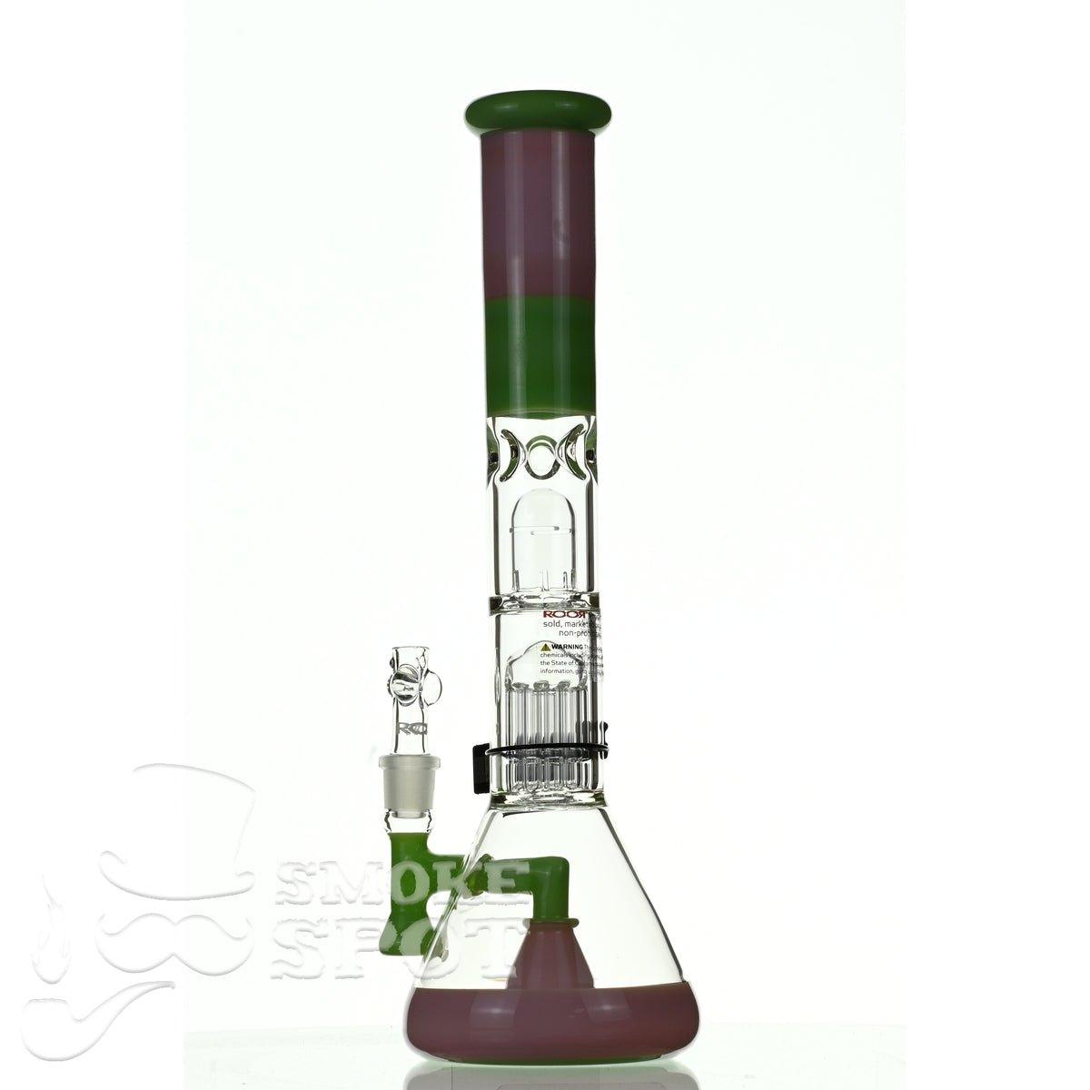 ROOR tech glass fixed 18 inch 50x5 straight pink green - Smoke Spot Smoke Shop