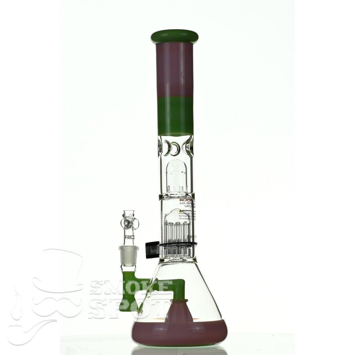 ROOR tech glass fixed 18 inch 50x5 straight pink green - Smoke Spot Smoke Shop