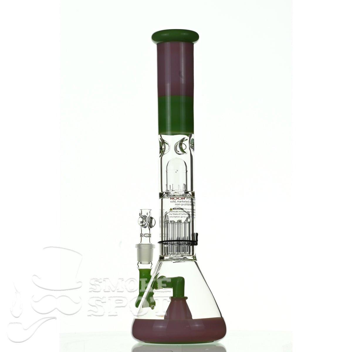 ROOR tech glass fixed 18 inch 50x5 straight pink green - Smoke Spot Smoke Shop