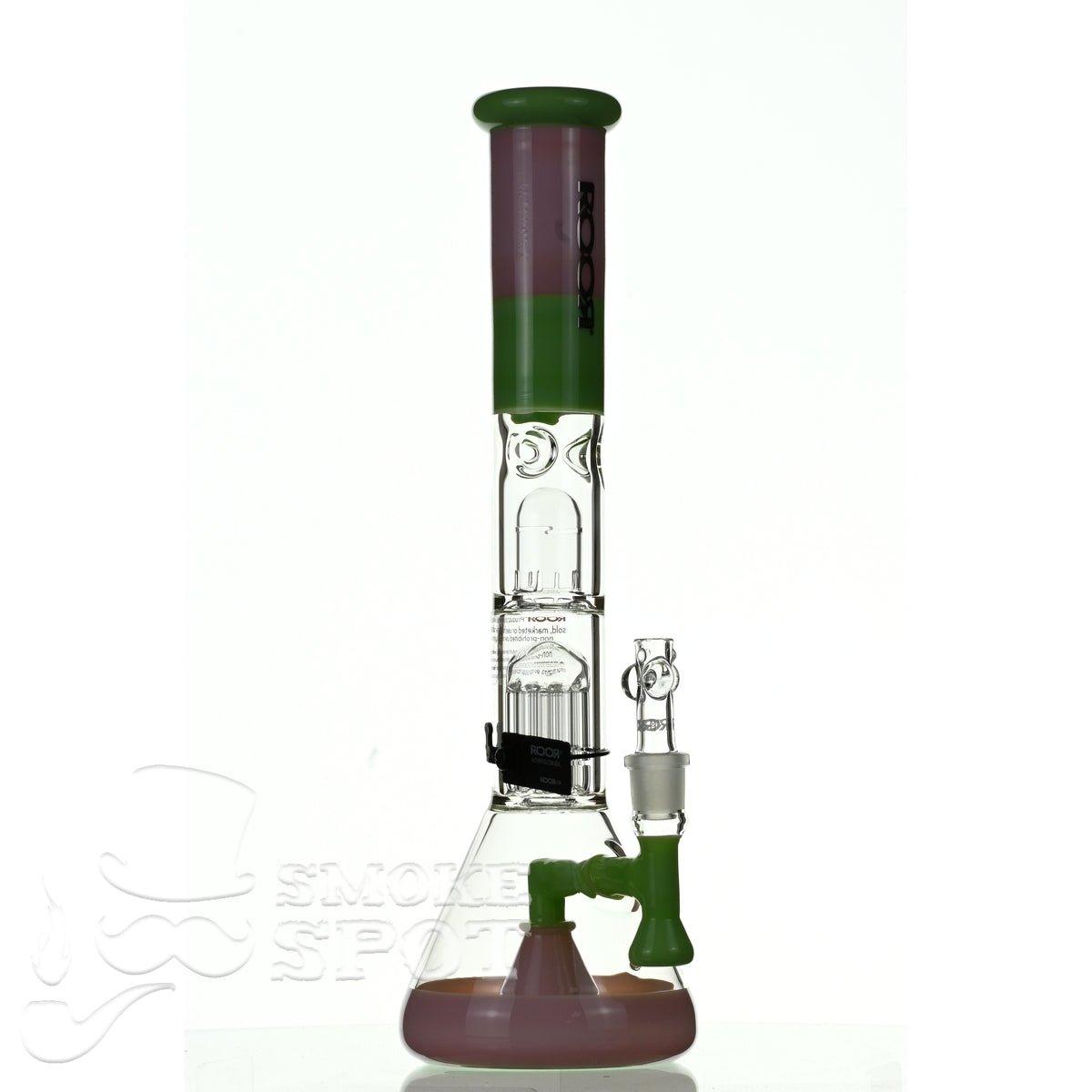 ROOR tech glass fixed 18 inch 50x5 straight pink green - Smoke Spot Smoke Shop