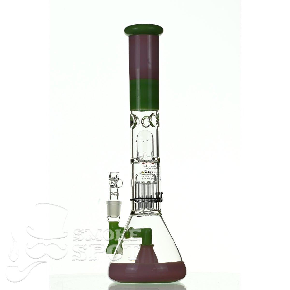 ROOR tech glass fixed 18 inch 50x5 straight pink green - Smoke Spot Smoke Shop