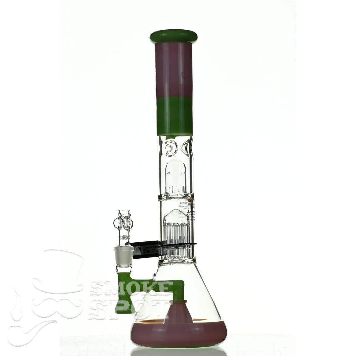 ROOR tech glass fixed 18 inch 50x5 straight pink green - Smoke Spot Smoke Shop