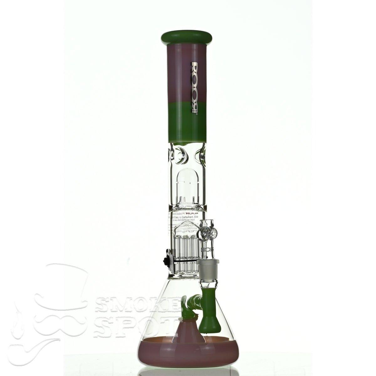ROOR tech glass fixed 18 inch 50x5 straight pink green - Smoke Spot Smoke Shop