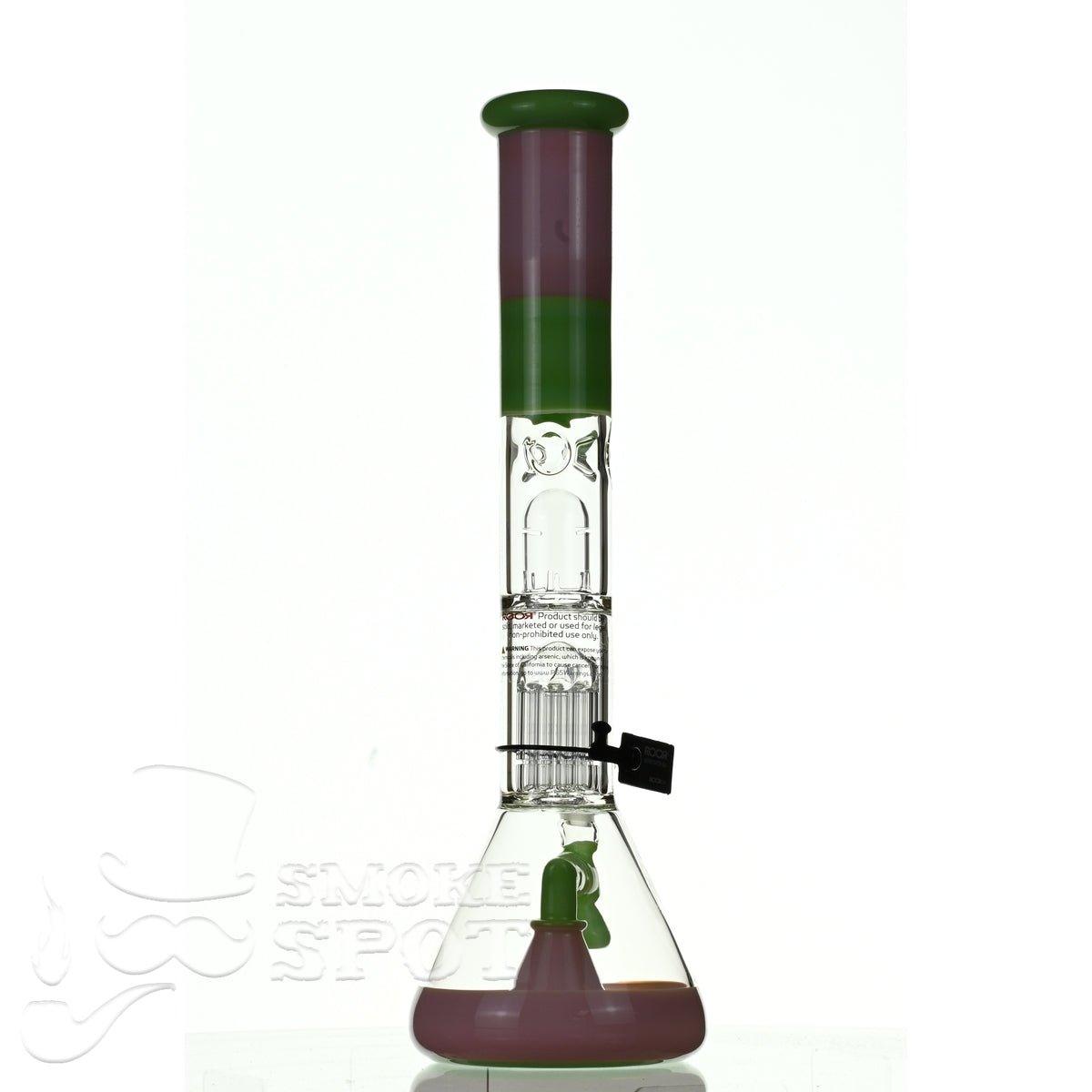 ROOR tech glass fixed 18 inch 50x5 straight pink green - Smoke Spot Smoke Shop