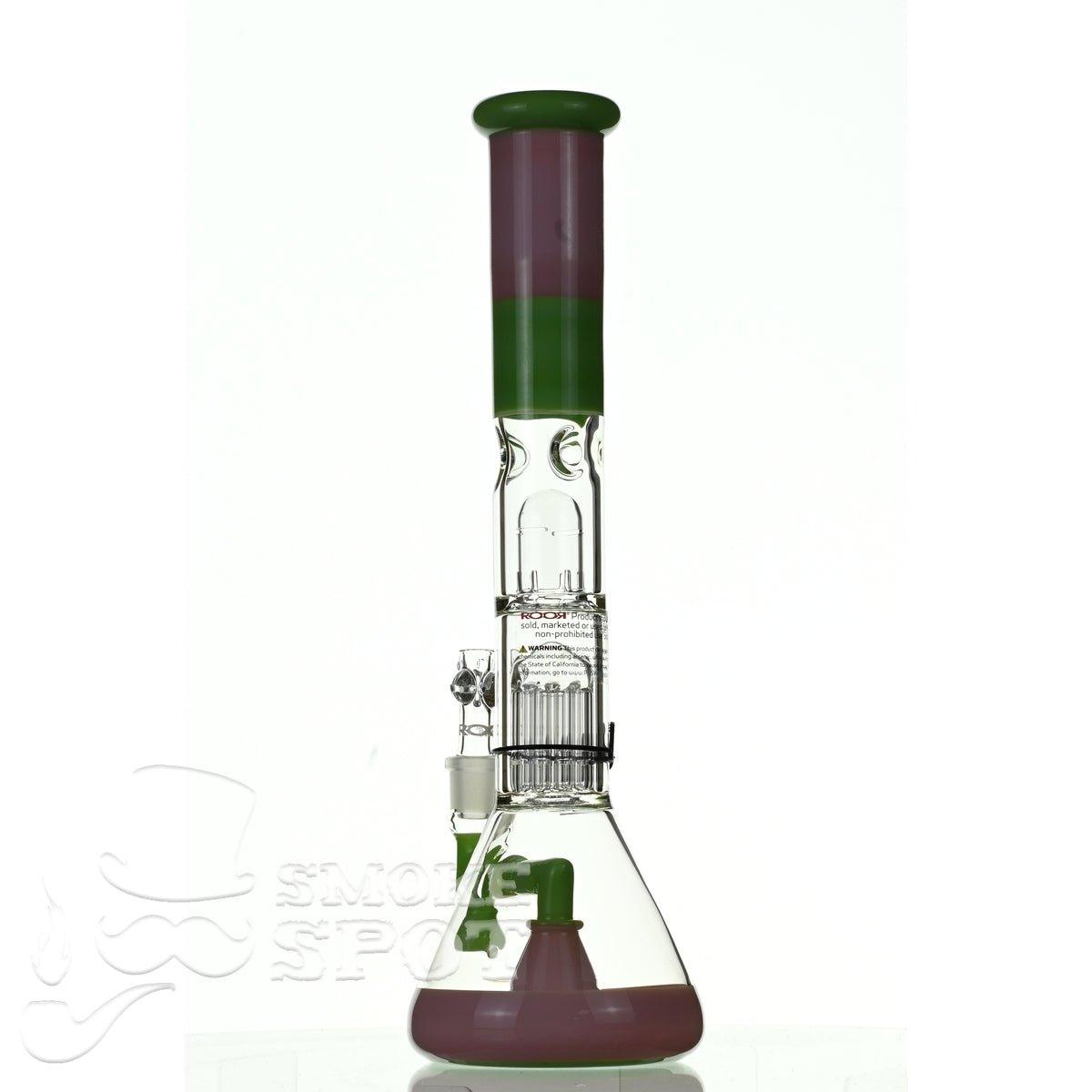 ROOR tech glass fixed 18 inch 50x5 straight pink green - Smoke Spot Smoke Shop