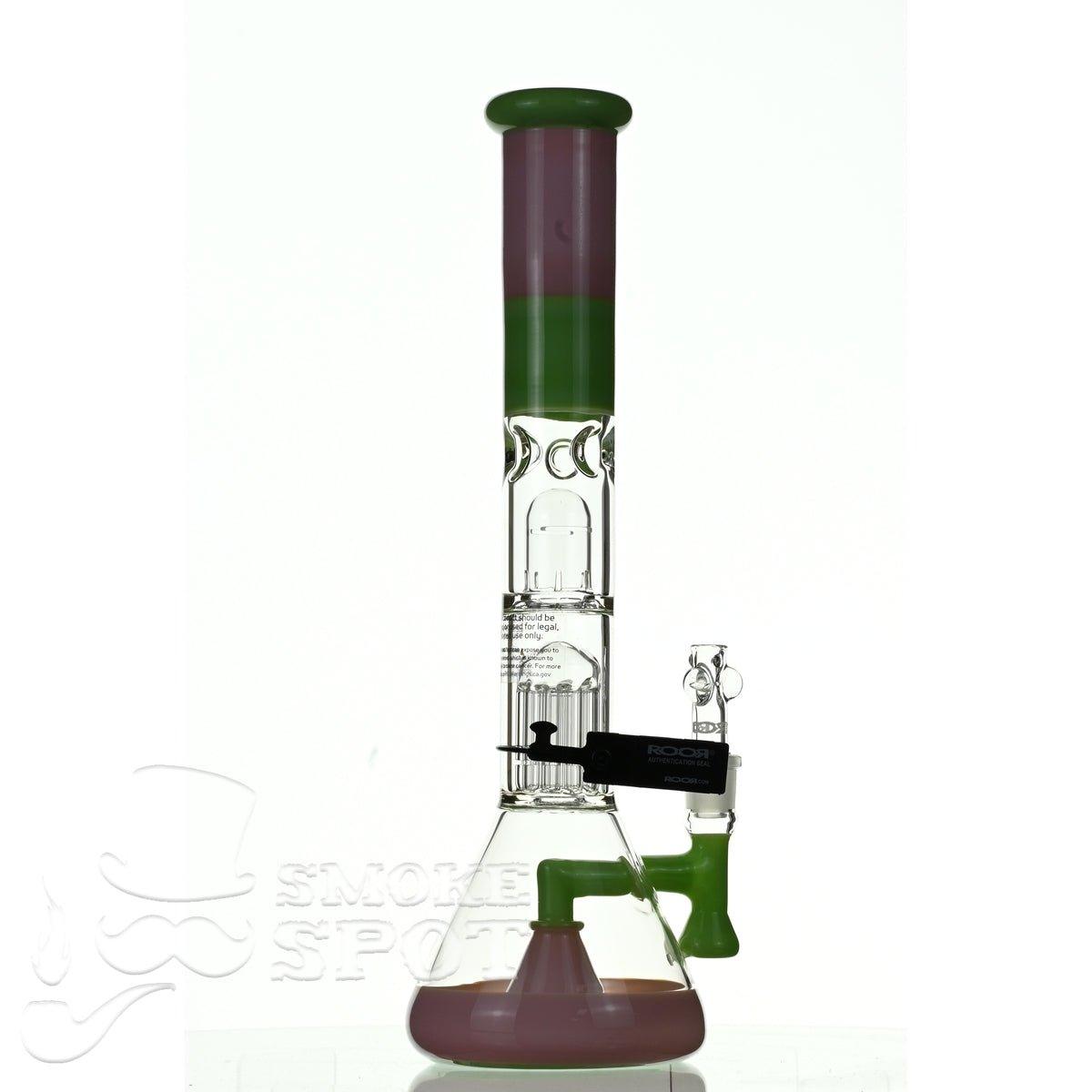 ROOR tech glass fixed 18 inch 50x5 straight pink green - Smoke Spot Smoke Shop