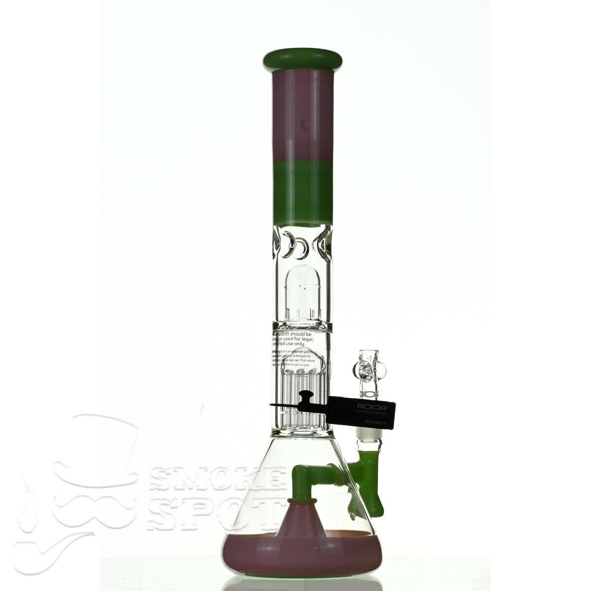 ROOR tech glass fixed 18 inch 50x5 straight pink green - Smoke Spot Smoke Shop