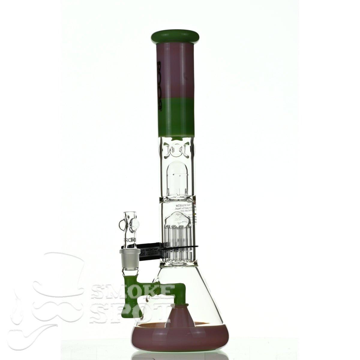 ROOR tech glass fixed 18 inch 50x5 straight pink green - Smoke Spot Smoke Shop
