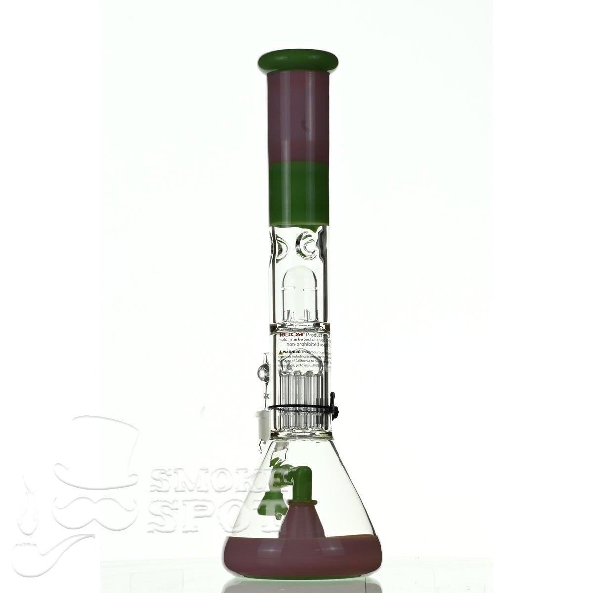 ROOR tech glass fixed 18 inch 50x5 straight pink green - Smoke Spot Smoke Shop