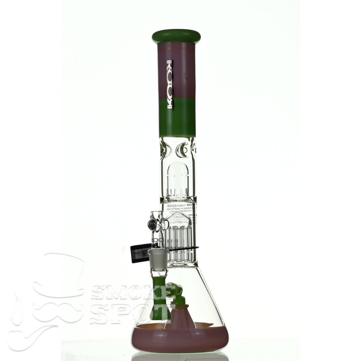 ROOR tech glass fixed 18 inch 50x5 straight pink green - Smoke Spot Smoke Shop