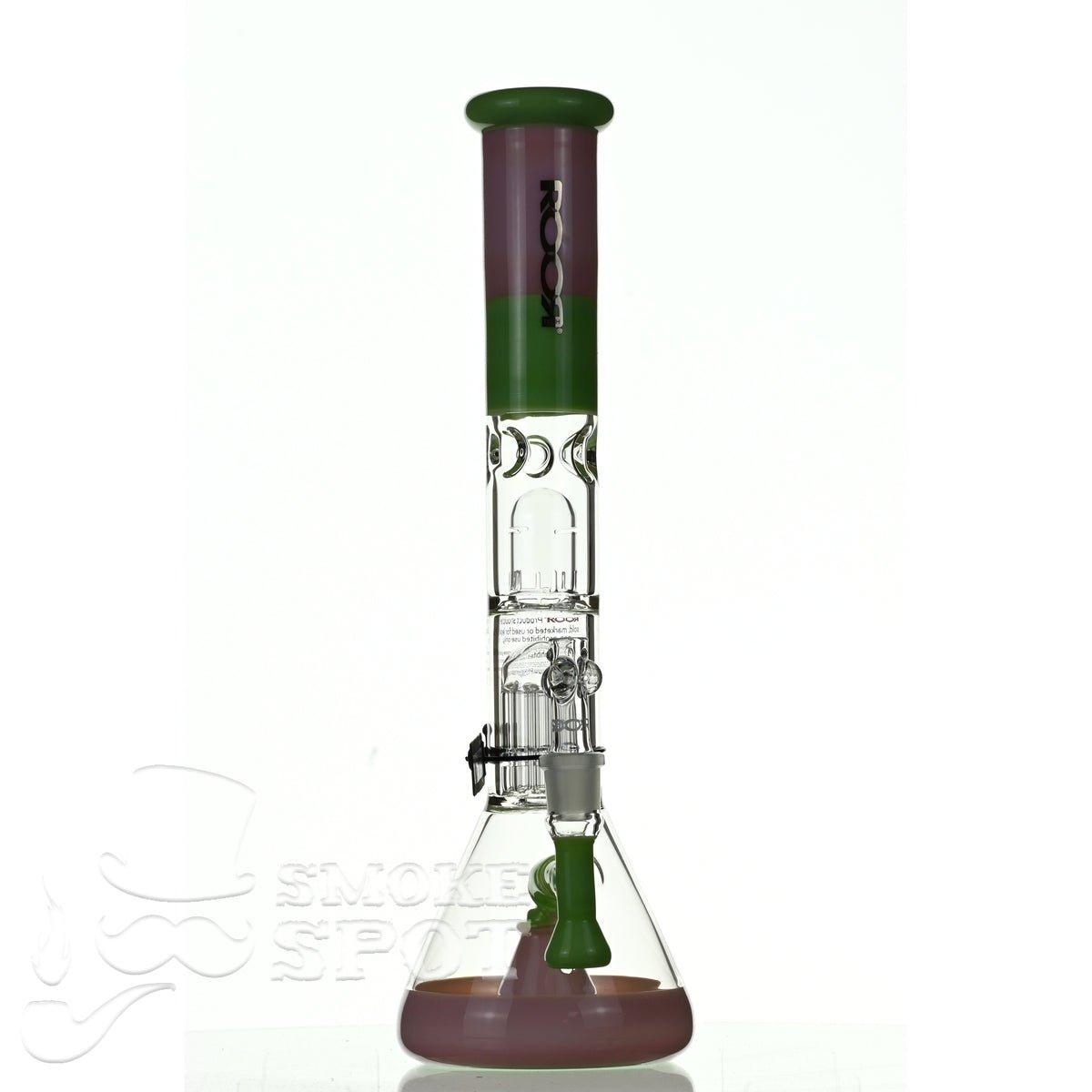 ROOR tech glass fixed 18 inch 50x5 straight pink green - Smoke Spot Smoke Shop