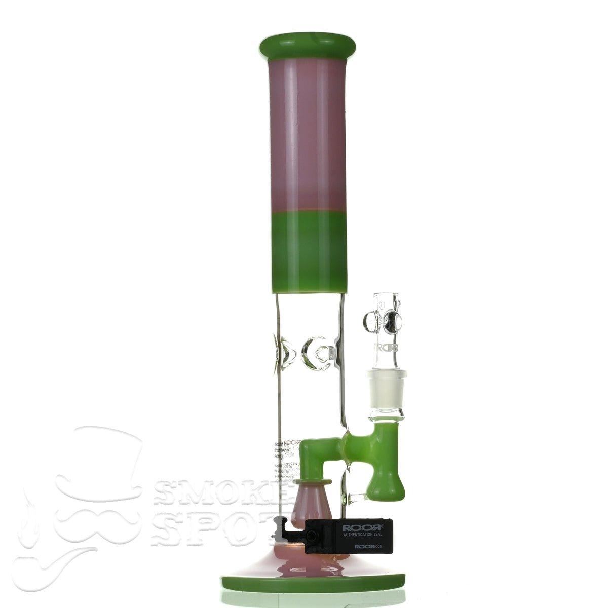 ROOR tech glass straight tube14 inch 50 x 5 pink & mint - Smoke Spot Smoke Shop