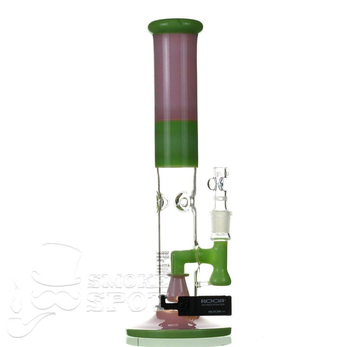 ROOR tech glass straight tube14 inch 50 x 5 pink & mint - Smoke Spot Smoke Shop