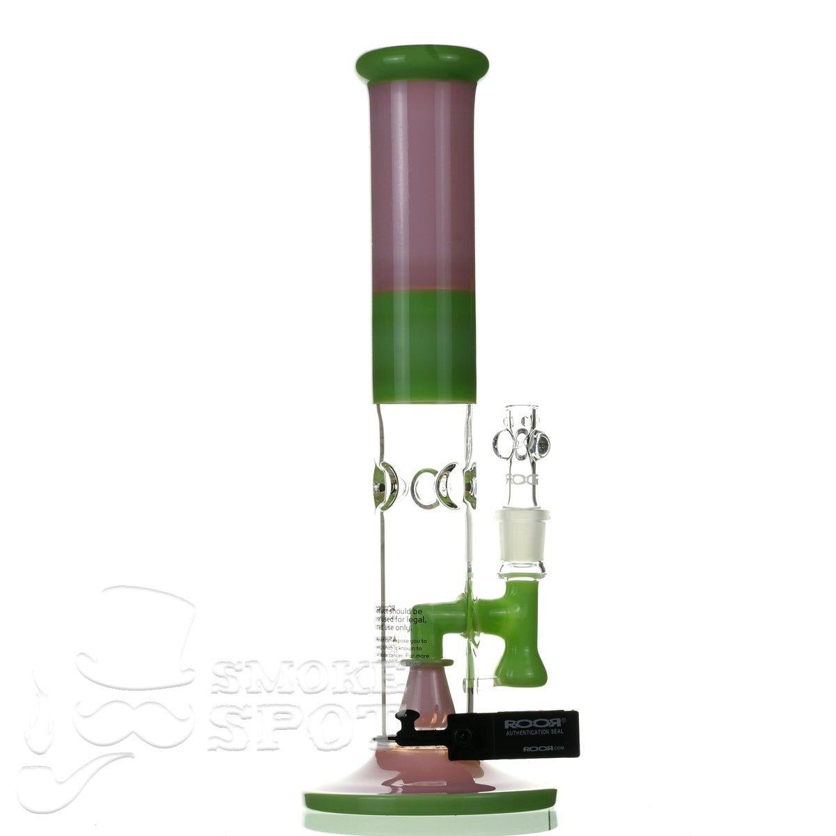 ROOR tech glass straight tube14 inch 50 x 5 pink & mint - Smoke Spot Smoke Shop