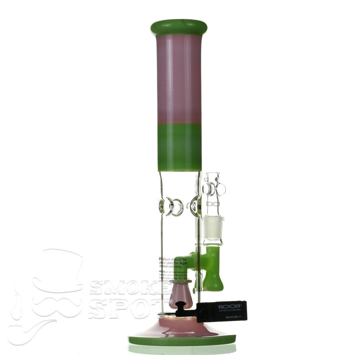 ROOR tech glass straight tube14 inch 50 x 5 pink & mint - Smoke Spot Smoke Shop