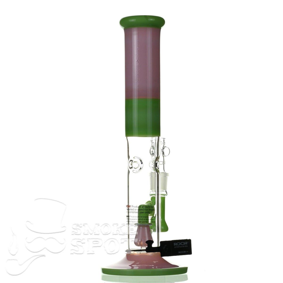 ROOR tech glass straight tube14 inch 50 x 5 pink & mint - Smoke Spot Smoke Shop