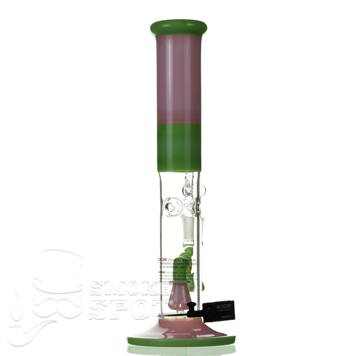 ROOR tech glass straight tube14 inch 50 x 5 pink & mint - Smoke Spot Smoke Shop