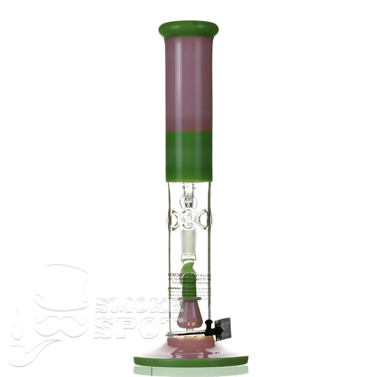 ROOR tech glass straight tube14 inch 50 x 5 pink & mint - Smoke Spot Smoke Shop