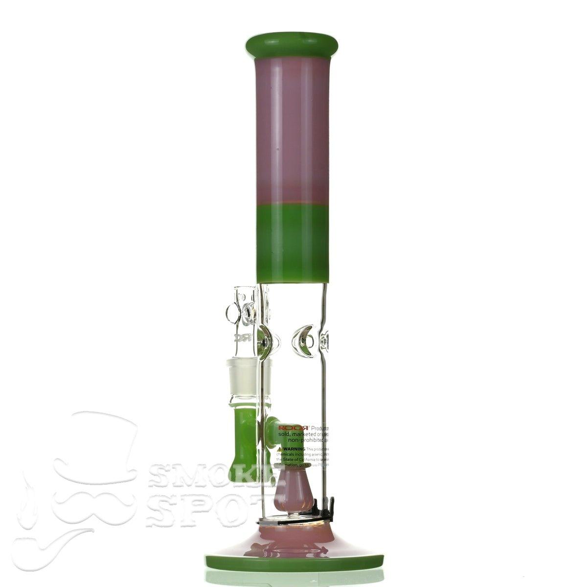 ROOR tech glass straight tube14 inch 50 x 5 pink & mint - Smoke Spot Smoke Shop