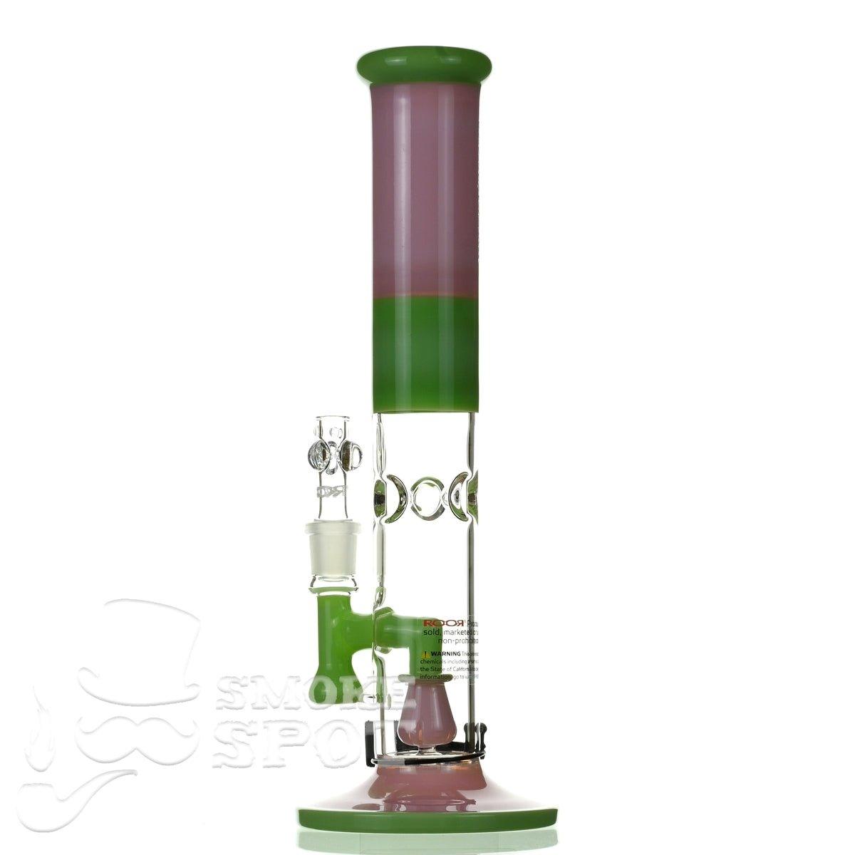 ROOR tech glass straight tube14 inch 50 x 5 pink & mint - Smoke Spot Smoke Shop