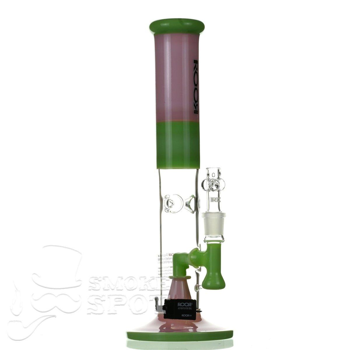 ROOR tech glass straight tube14 inch 50 x 5 pink & mint - Smoke Spot Smoke Shop