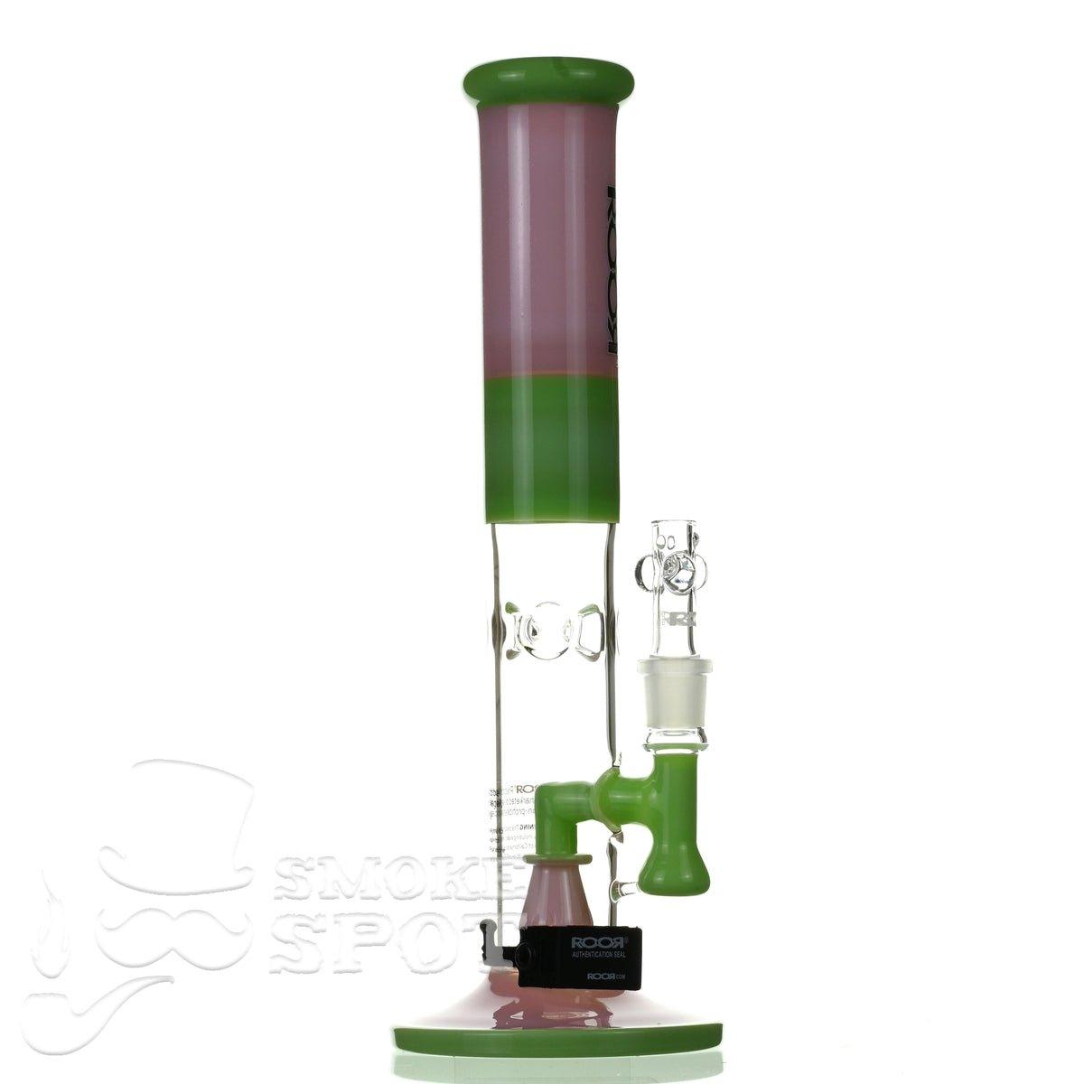 ROOR tech glass straight tube14 inch 50 x 5 pink & mint - Smoke Spot Smoke Shop