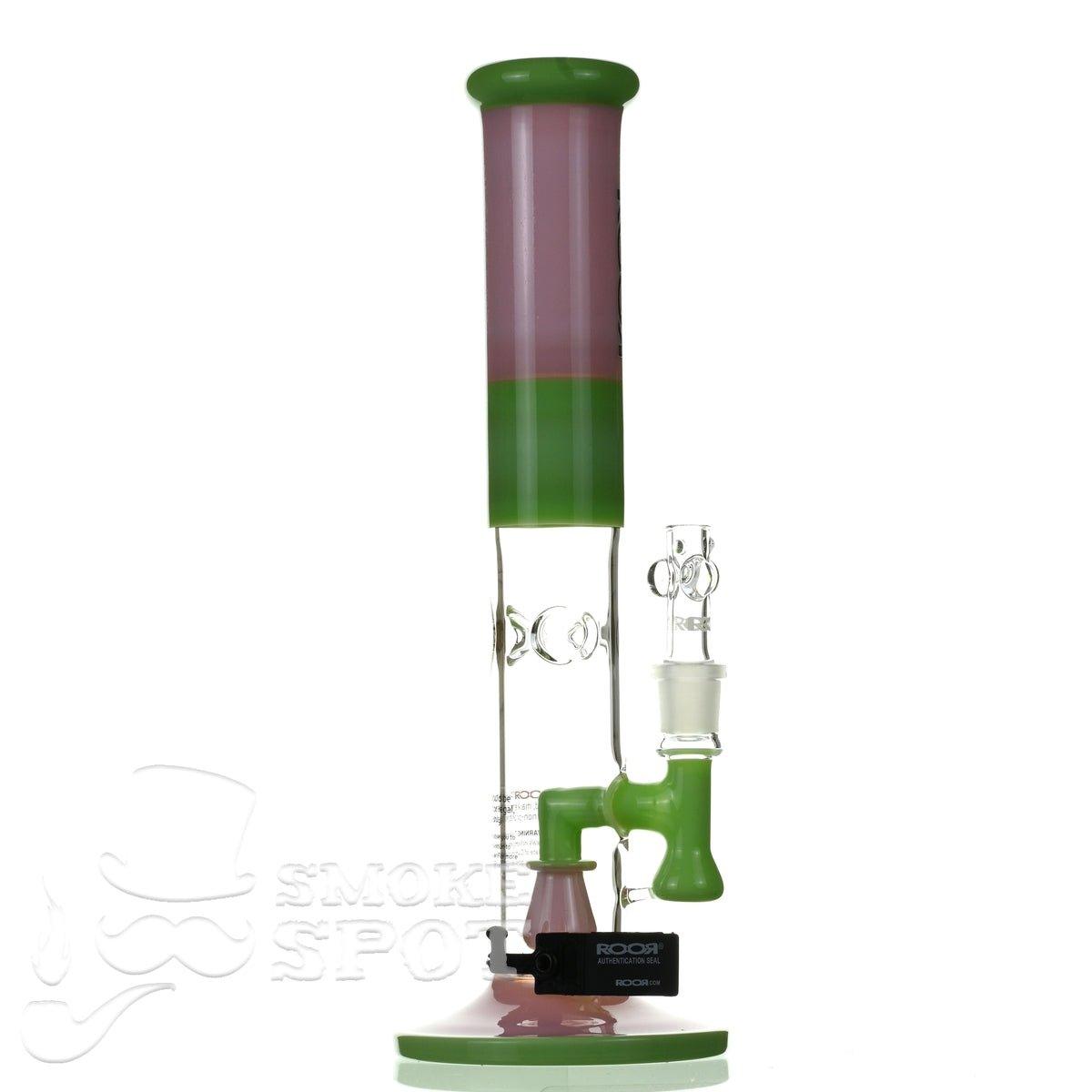 ROOR tech glass straight tube14 inch 50 x 5 pink & mint - Smoke Spot Smoke Shop