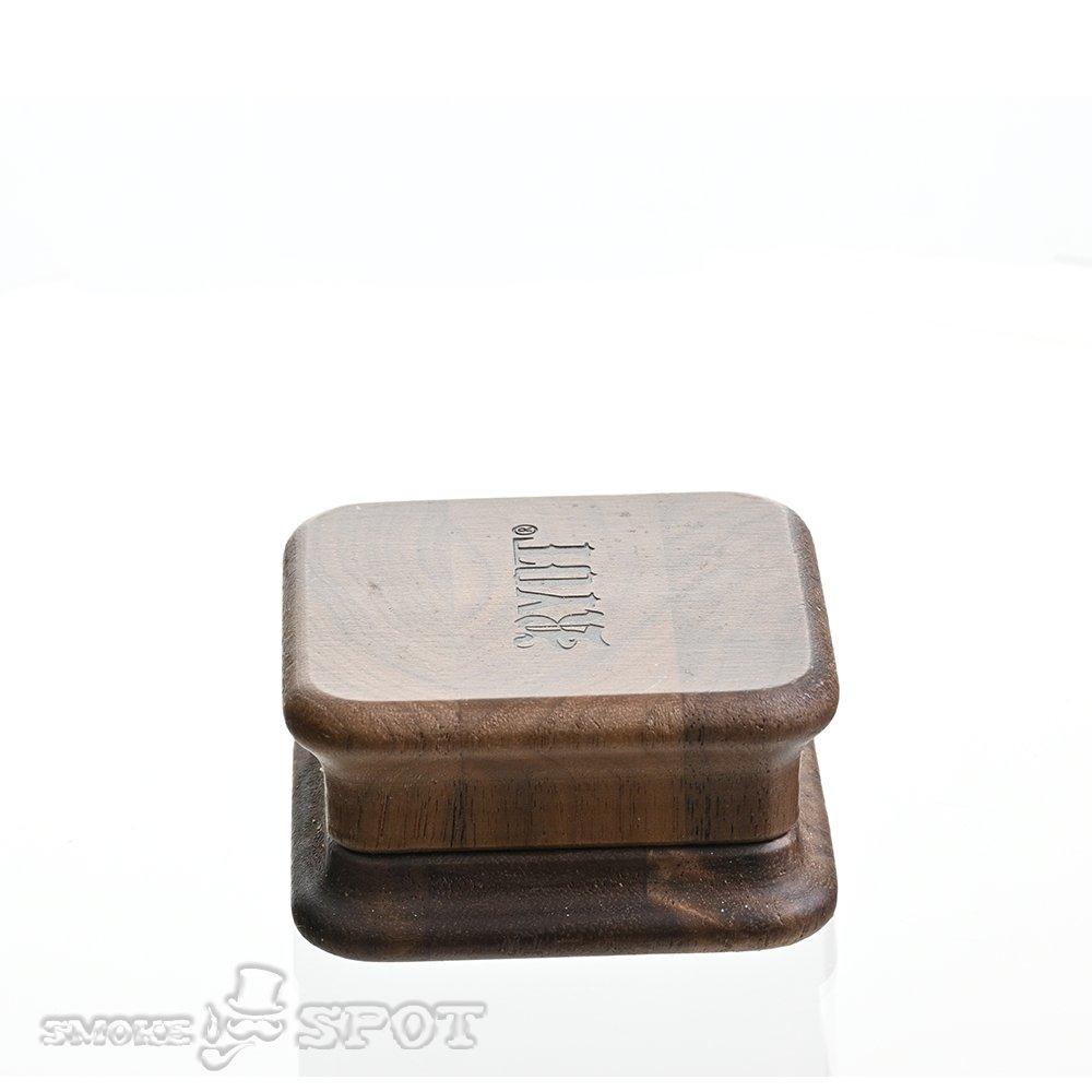 Ryot Square Grinder durable walnut and steel construction - Smoke Spot Smoke Shop