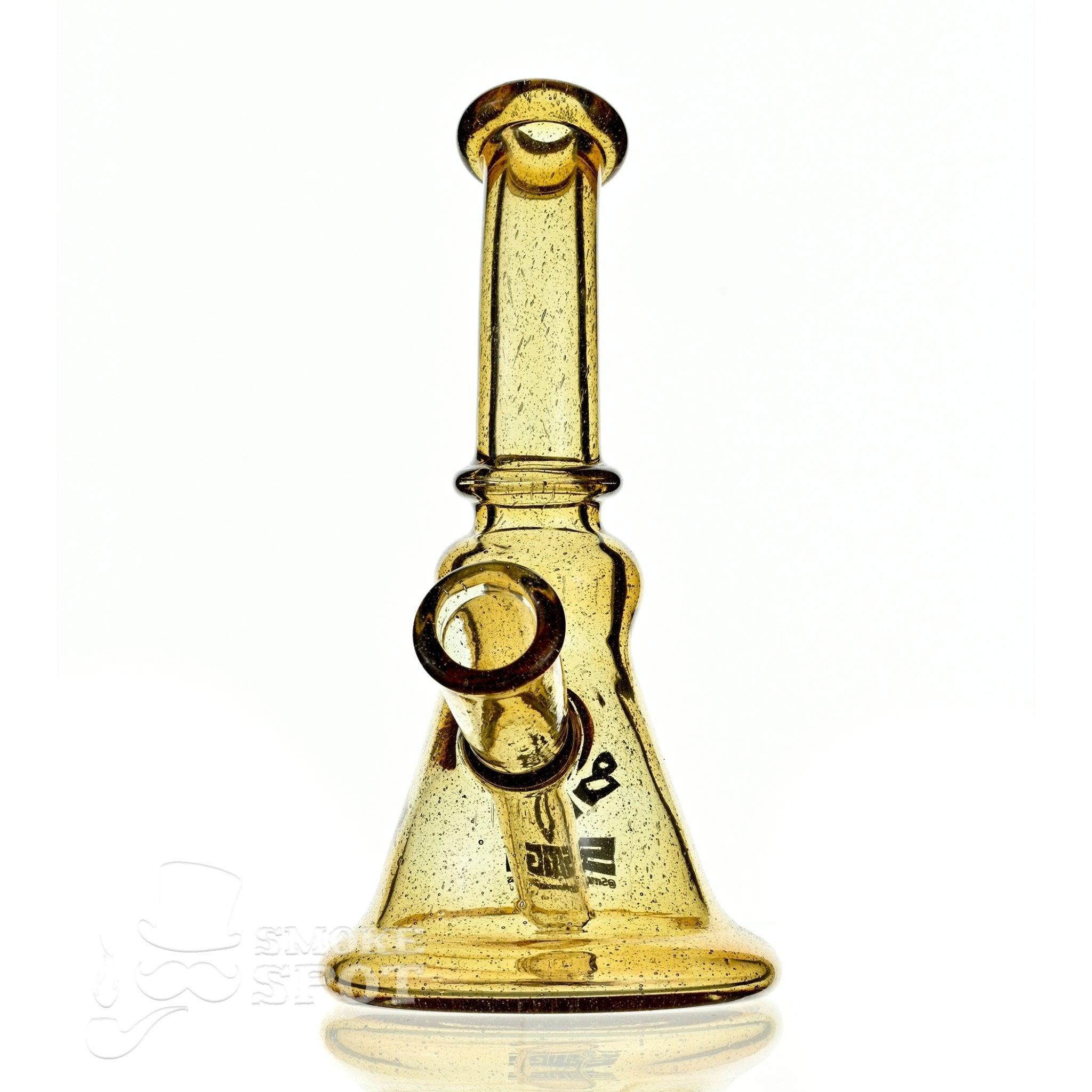 Side view of Shane Color Mini Tube Green 14mm waterpipe - Smoke Spot Glass