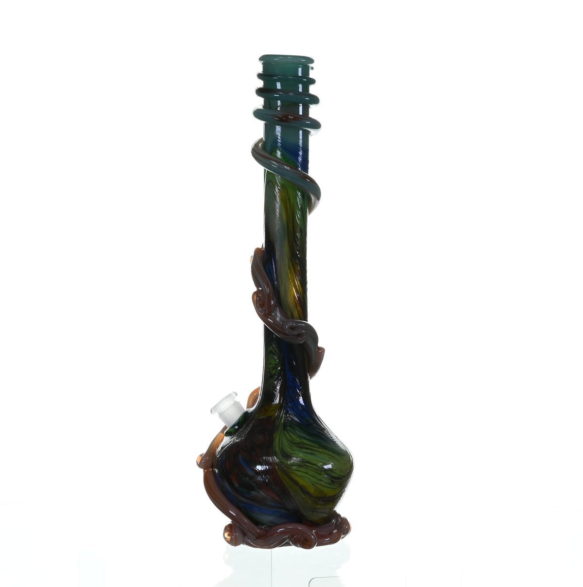 Close-up of SPECIAL K GLASS Soft Glass 2XL Cookie Handle Waterpipe #218 joint and downstem