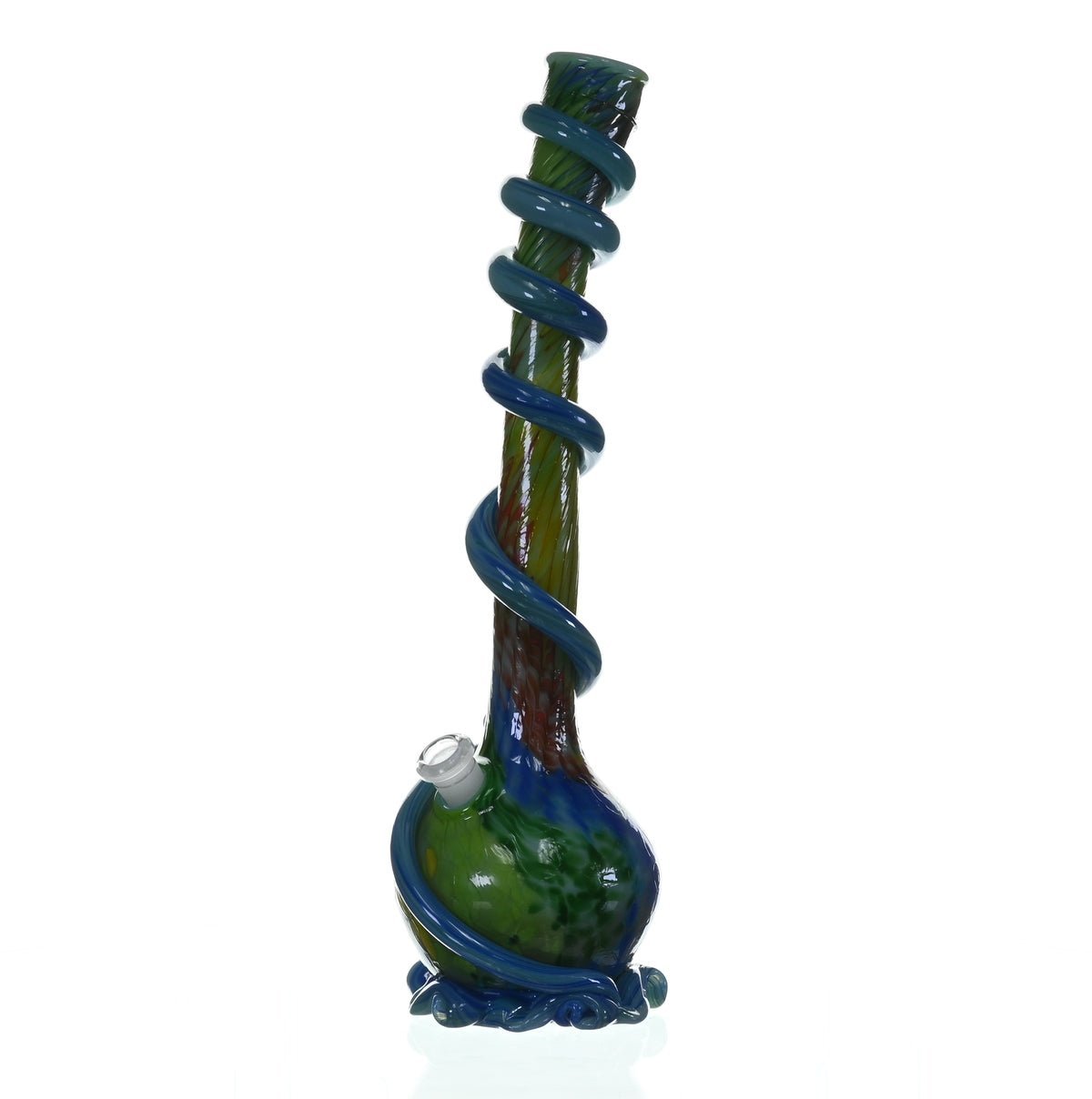 Side view of SPECIAL K GLASS Soft Glass 2XL Cookie Handle waterpipe showcasing glass art design