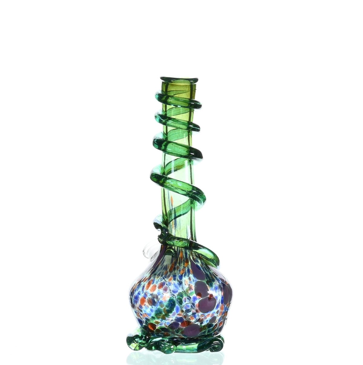 SPECIAL K GLASS Soft Glass Cookie Handle #166 Waterpipe with Downstem - Smoke Spot