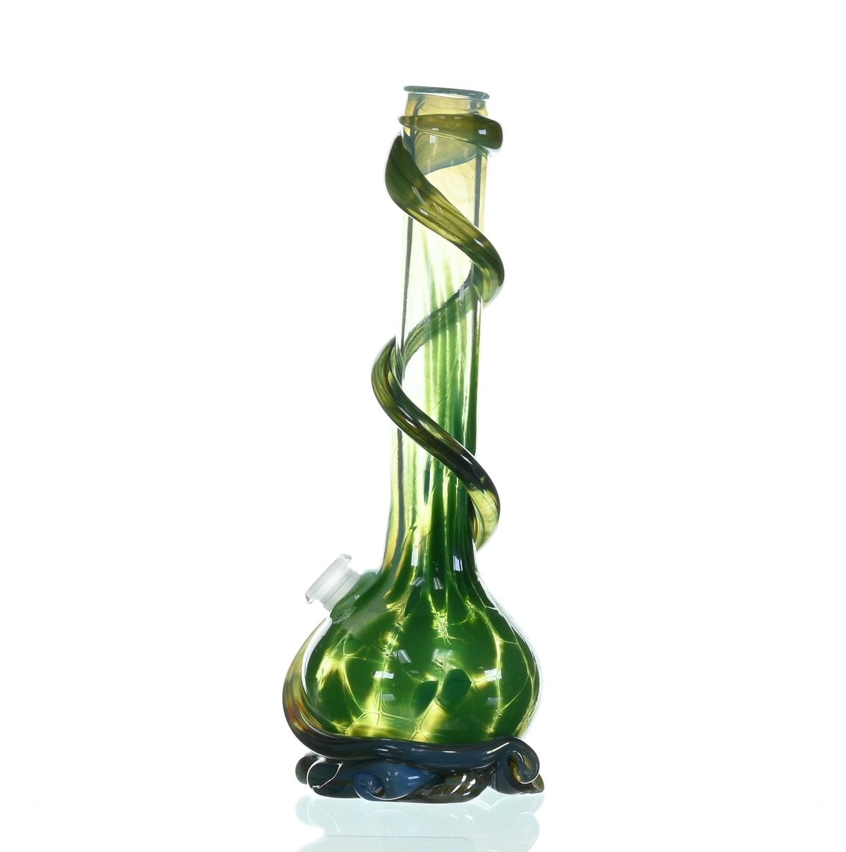 Close-up of SPECIAL K GLASS Soft Glass Cookie Handle #185 joint and downstem - Smoke Spot Smoke Shop