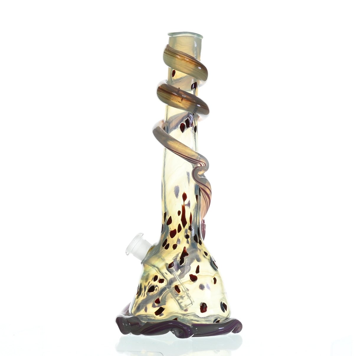 Close-up of SPECIAL K GLASS Soft Glass Large Cookie Handle #187 joint and downstem